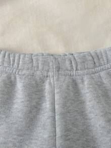 Infant Cartoon Pattern Warm High Neck Sweatshirt Jacket And Sweatpants - Grey - View 5