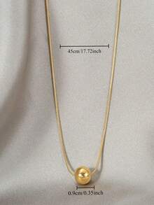 1pc Golden Beaded INS Style Fashionable Versatile Necklace (OPP Bag Packaging) - Yellow Gold - View 4