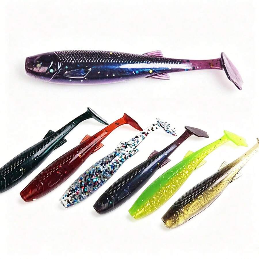 Floating Soft Plastic Swimbait Paddle Tail Shad Lure Soft Bass Shad Bait Minnow Paddle Tail Swim Bait For Bass Trout Walleye