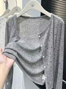 1件轻薄针织波点罩衫，2026新款春季雪纺防晒披肩女式外套 - 彩色 - 查看 9