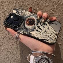 Phone Case - Horror Evil Eye Pattern Phone Case, Suitable For Iphone 16Promax 16Pro 16Plus 16 15Promax 15Pro 15Plus 15 14Promax 14Pro 14 13Promax 13Pro 13 12Promax 12Pro 12 11Promax 11Pro 11 - Translucent Black - View 3