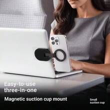 Magnetic Car Phone Holder For Computer Office, Multifunctional Suction Cup & Carabiner 3-In-1 Foldable 360° Rotating Portable Phone Stand - one-size - View 6