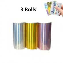 Papel de Pegatinas Holográfico Plateado T02 Compatible con T02/M02/Q02E/T02 Pro/D20/D21 Impresora Térmica Mini Pods Etiquetas Adhesivas 50mmx3.5m Para Diario Fotos Textos Notas de Estudio Pegatinas, 3 Rollos - Ver 12