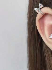 1pc Cute Rabbit Ear Unique Design Ear Clip For Women, Sweet Cat Ear Playful Ear Cartilage Clip Ear Jewelry - Multicolor - View 6