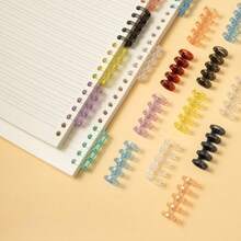 5/42 Random Color Loose-Leaf Binders, 5-Hole Plastic Binding Strips, Loose-Leaf Binders, Plastic Rolls, Detachable Loose-Leaf Inserts, Easy-Open Page Fasteners, Suitable For Organizing Loose-Leaf Paper And Office Supplies. Loose-Leaf Notebook - Sets - View 11