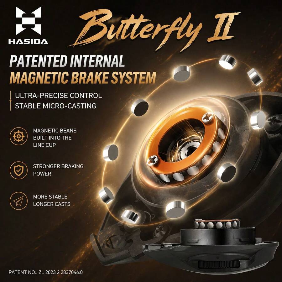 HASIDA Butterfly II 155g 輕量化路亞釣魚輪 精巧低剖面拋投輪 適用淡水路亞釣魚 - 微物不銹鋼軸承 - 查看 1