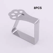 16pcs Stainless Steel Tablecloth Clips, Decorative Tablecloth Fixing Clips, Suitable For Outdoor Picnic, Camping, Party, Kitchen Accessories, Christmas Home Decor, Tablecloth, Christmas Dining Table Decoration, Wedding Decoration - Primary Color - View 17