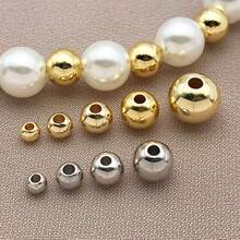 5pcs 3 4 5 6mmRound Spacer Beads 18K Gold Plated Brass Beads Separators Beads For DIY Handmade Jewelry Accessories - Multicolor - View 13