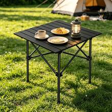 Portable Outdoor Folding Table, Lightweight Aluminum Table With Storage Bag, Suitable For Camping, BBQ, Picnic And Travel - A - View 6