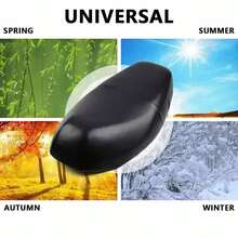 Universal Black Motorcycle Seat Elastic Cover, Full Coverage All-Season Artificial Leather Seat Cover, Scratch-Resistant Wear-Resistant Sun-Proof - A - View 6