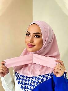 1 Peça Touca Hijab Fashion Casual Elegante Lenço Instantâneo Esportivo com Botão Cobertura de Cabeça Touca Hijab Clássica Minimalista Fashion Casual Elegante Modesta Modal Brilho Algodão Tecido Sedoso Macio Amigável à Pele Respirável Confortável Aba Longa Uso Duplo Lenço Instantâneo Cobertura de Cabeça Esportiva Turbante Jersey Adequado para Vida Diária Festivais Reuniões Oração - Multicolorido - Visão 13