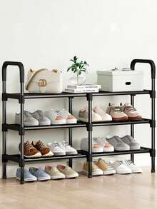 New 2-8 Tier Double Row Home Shoe Rack, Easy Assembly, Practical Storage Organizer, Autumn Home Decor - Multicolor - View 2