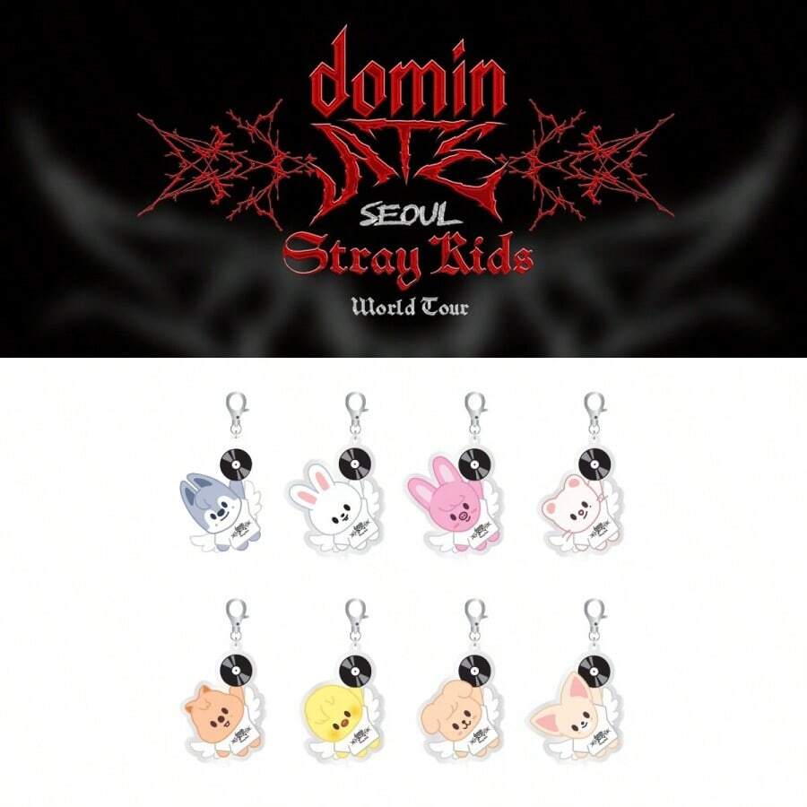 SKZOO "Dominate Seoul" Album Series, Silver CD Disc Wing Design Acrylic Keychain Pendant, Very Cute Bag Accessory - Multicolor - View 1