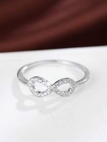 1pc Minimalist Gentle Infinity Symbol Ring, 8-Shaped Design Band, Represents Eternal Love, Valentine's Day Confession Jewelry - ring - View 3