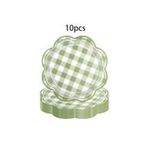 10/20/40/60pcs,Gingham Party Supplies Paper 7inch Plates Disposable Set Cutlery For Checkered Dinner Wedding Party Favor,Camp Gingham Paper Plates Gingham Checkered Bachelorette Party Supplies Glamping Birthday Dinner Plates Summer Bridal Shower Decorations Camping Themed Party Favors BabyShower(Blue ,Green And Pink) - Multicolor - View 15