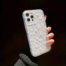 Funda para Teléfono - Esta funda transparente con diseño floral azul es adecuada para iPhone 16 15 14 13 12 11 XS XR X 8 7 Mini Plus Pro Max SE Series, regalo de Halloween, regalo de Pascua, cumpleaños, para novia, novio, amigo o para usted mismo. - transparente - Ver 4