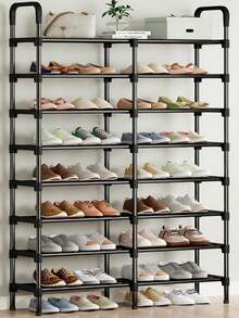 New 2-8 Tier Double Row Home Shoe Rack, Easy Assembly, Practical Storage Organizer, Autumn Home Decor - Multicolor - View 7