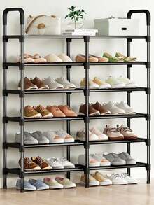 New 2-8 Tier Double Row Home Shoe Rack, Easy Assembly, Practical Storage Organizer, Autumn Home Decor - Multicolor - View 11