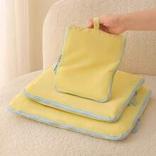 1pc New Vertical Storage Bag Handheld Large Capacity Makeup Bag Travel Hanging With Mirror Toiletries Bag PU Waterproof Cosmetic Bag - Multicolor - View 12