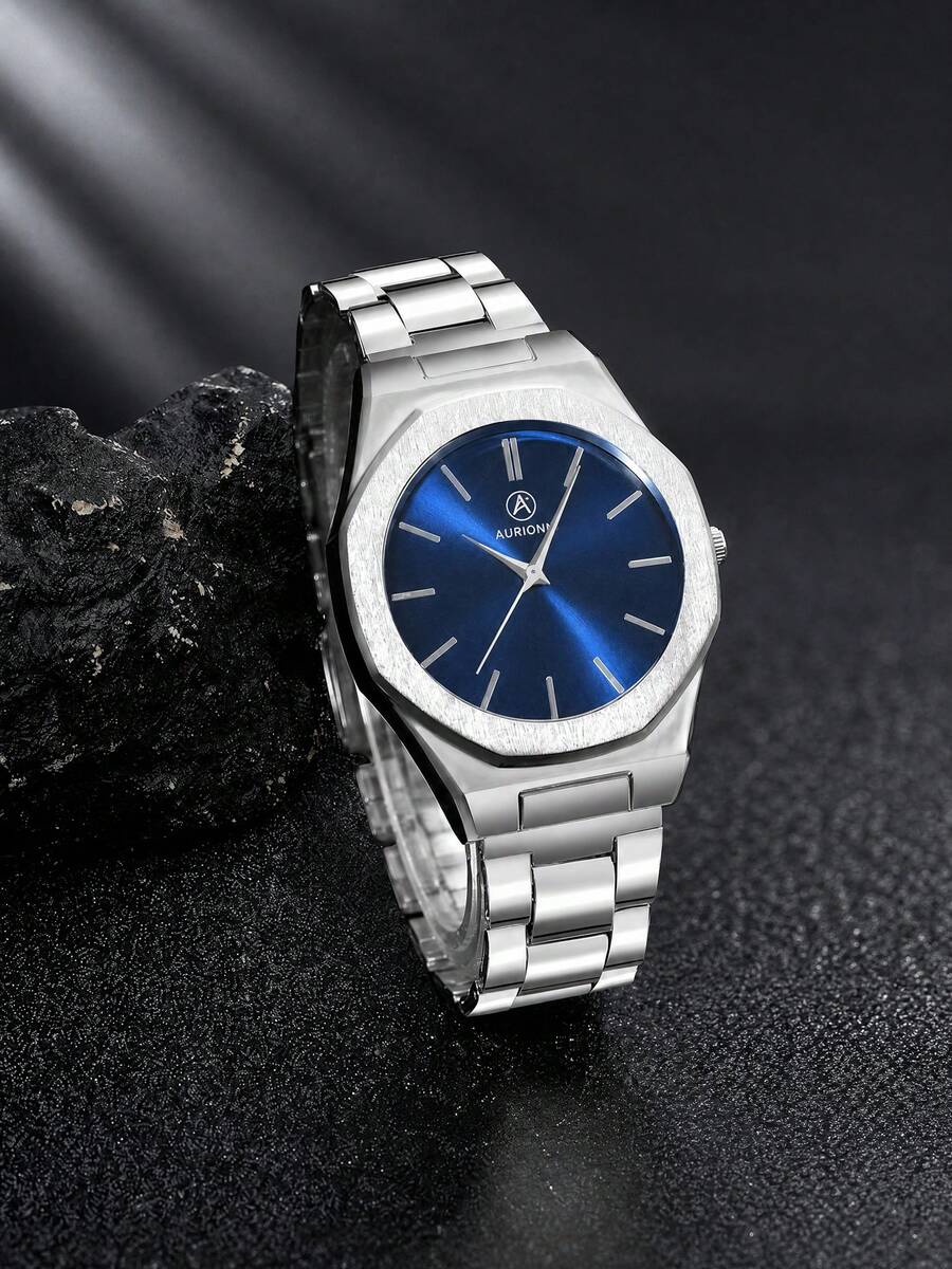 Octagonal Quartz Watch, Stainless Steel Band, Radial Dial, Minimalist Business Casual Wristwatch, Suitable For Daily Office Wear - Multi-color - View 1