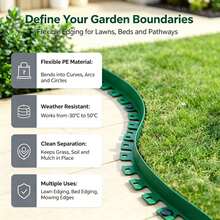 10-Meter Outdoor Garden Boundary Lawn Isolation Strip/Edge Strip Send 30 Nails Green - 固體 - 查看 2