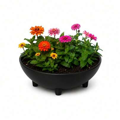 Vaso Floreira Florenza Redondo Grande para Plantas e Flores | Cachepot Decorativo Moderno para Sala, Jardim e Varanda com pes