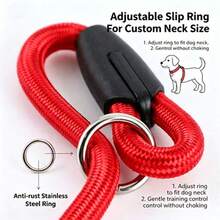 Adjustable Anti-Choke Slip Lead Dog Leash, Anti-Pull Training Rope Dog Leash, Dog Supplies - Hot Pink - View 3