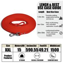 Bio-Polyester Long Dog Training Leash, Quick-Dry Stain-Resistant Pet Lead With Comfortable Handle, Suitable For Small, Medium, Large Dogs For Beach, Lake, Hiking, Camping - Multicolor - View 16
