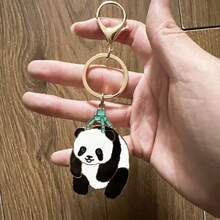 1/2 piezas Llavero de panda de metal lindo, accesorio de coche estilo callejero para el Día de San Valentín, colgante de bolso, regalo creativo de Navidad gótico Y2K escolar, llavero de panda, accesorio de coche, colgante de bolso, regalo para madre, padre, graduación y maestro - Multicolor - Ver 9