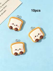 10/20/100pcs Cartoon DIY Resin Accessories Jewelry Food Small Animals Cream Glue Handmade Crafts Necklace Earrings Phone Chain Pendant - With Hoist - View 20