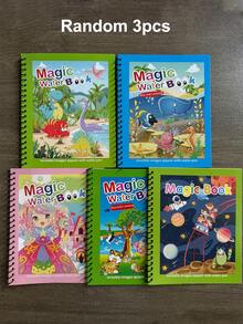 神奇水彩塗色書，教育性可重複使用水彩，適用於辦公室、學校、繪畫、學生、馬克筆、文具、學校用品。水彩繪畫，節日派對生日禮物 - 彩色 - 查看 11