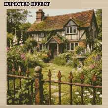 11/14CT Printed Cross Stitch Kit. Rustic Cabin & Natural Landscape Series. Relaxing DIY For Adult Beginners. Includes Fabric, Needles, Threads & Chart. Frameless. Handmade Wall Art Decor Gift. 40x40cm/15.7x15.7in. - Scenery - View 14