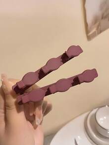 1件女士髮夾，時尚髮飾，碎髮夾，適合各種髮型，日常通勤整潔髮夾 - 磨砂款 - 查看 7