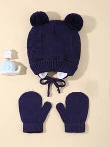 Gorro de punto bordado para bebé, cálido y cómodo, adecuado para el juego al aire libre y el uso diario de los niños pequeños - Multicolor - Ver 15