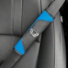 1pc Car Seat Belt Shoulder Pad Leather Carbon Fiber Spliced Design - A - View 10