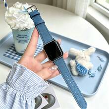 1pc PU Ring Watch Band, Compatible With Apple Watch Women's 38mm 40mm 41mm 42mm 44mm 45mm 46mm 49mm, Suitable For Series Ultra 11/10/9/8/7/6/5/4/3/2/1 SE - Surfing Blue - View 6