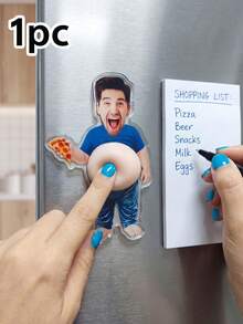 1/3/5pcs Customized Funny Face Acrylic Fridge Magnets, Quirky Photo Gift, Cute Decorative Fridge Magnets, Unique Personalized Face Magnets, Acrylic Big Belly Fridge Magnets, Prank Funny Birthday Gift For Friends, Couples, Dad, Boyfriend - Multicolor - View 14