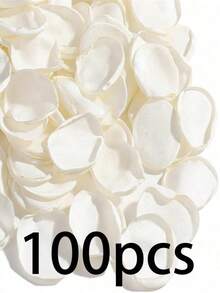 50/100/200/300 Peças Pétalas de Rosa de Seda, Bordô, Adequado para Cesta de Florista de Casamento, Decoração de Corredor, Centro de Mesa, Confete de Festa, Chá de Panela, Decoração de Noite Romântica, Decoração de Quarto, Decoração de Casa, Decoração de Banheiro - Branco - Visão 9