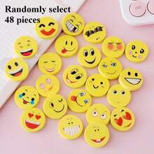 36pcs Random Mini Expression Pattern Eraser For Students, Stationery Prize, Clean No Residue Office/School Eraser Back To School - Multicolor - View 8