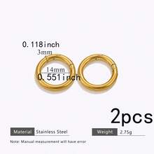 2 piezas de anillos de resorte de acero inoxidable 304 dorado y plateado, ganchos de mosquetón con forma redonda y de corazón para hacer joyas DIY - hebilla de resorte - Ver 22