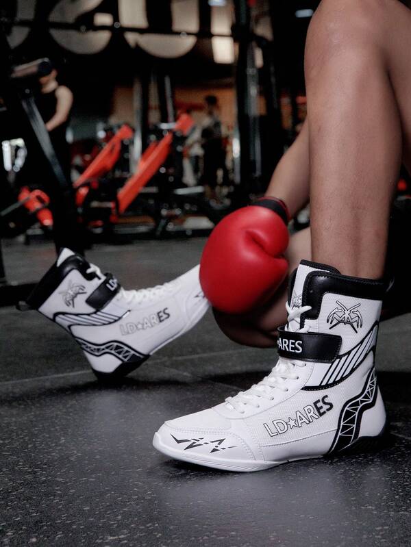 TACHUAN 1 Pasang Sepatu Tinju Profesional Pria Model Tinggi, Sepatu Latihan Gulat Tempur, Sepatu Bertarung Muay Thai, Sepatu Sanda untuk Kebugaran