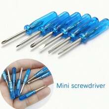 8pcs Blue Mini Screwdriver Set, Toy 2mm Cross Word Repair Tool, Suitable For Exercising Hands-On Ability Small Repair Tool, Crystal Screw Tool Halloween, Christmas, Thanksgiving Gift, Tools For Men - Multicolor - View 8