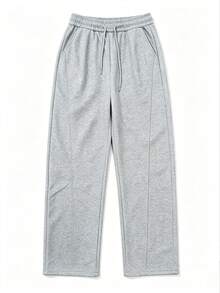 Men's Casual Sweatpants, Loose Straight-Leg Fit, Comfortable Drape, Suitable For Indoor And Outdoor Activities Sports - Light Grey - View 8