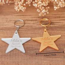 Custom Star Acrylic Keychain Personalized Name Sweet Sixteen Birthday Gift Engraved Text Star Key Tag Party Favor Keepsake Gift - Multicolor - View 3