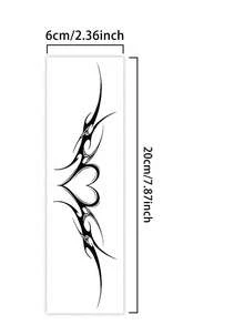 1Pc Tattoo Fake Temporary Tattoos Married Couple Tools Sexy Semi Permanent Waterproof Sweatproof Last For 1-2 Weeks Realistic Herbal Juice Anti-Friction Non-Reflective Black For Woman And Men Tattoo Stickers - Black - View 5