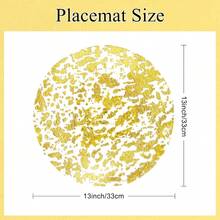 Alas Meja Sekali Pakai Warna Emas Elegan - 33*33cm, Alas Meja Bulat Poliester dengan Desain Jaring Mengkilap, Cocok untuk Pernikahan, Ulang Tahun, Liburan - Pilihan Ideal untuk Dekorasi Makan dan Rumah, Alas Meja - Emas - View 5