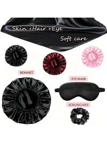 12/9/1pc Sleep Hair Styling Tool Set, Includes Curling Iron, Facial Massager, Pillowcase, Queen-Level Hair And Skin Care Set, Heatless Curling Iron Set, Sleep Mask, Satin Sleep Cap, Women's Facial Roller Skincare Tool, 1 Hollow Comb, Sleep Essentials - Multicolor - View 6