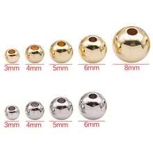 5pcs 3 4 5 6mmRound Spacer Beads 18K Gold Plated Brass Beads Separators Beads For DIY Handmade Jewelry Accessories - Multicolor - View 12