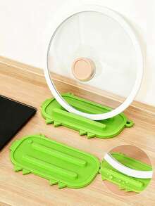 1 pieza Estante de cubertería de plástico duro con alfombrilla de goteo, apto para utensilios de cocina del hogar como cucharas, pinzas, estantes de accesorios de cocina, estante multifuncional resistente al calor para tapas de ollas, estante de almacenamiento de espátulas, estante plegable para tapas de ollas y soporte para cucharas. - Multicolor - Ver 11