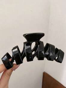3件/1件 女款 11cm/4.33in 大號亮面黑白棕精緻極簡輕量塑料髮夾 時尚百搭高端優雅髮飾 適合日常外出、造型、洗臉、沐浴、化妝、穿搭髮夾 - 彩色 - 查看 5
